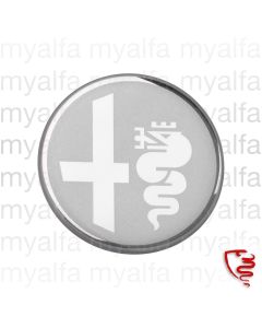 BADGE STEERING WHEEL CENTRE SILVER