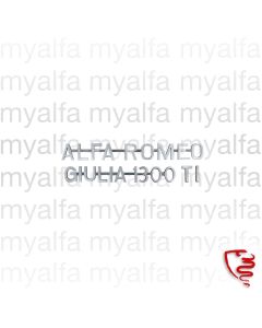 Schriftzug "ALFA ROMEO GIULIA 1300 TI"