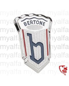 Emblem Bertone "b", 41 x 28 mm Metall verchrohmt, lackiert  