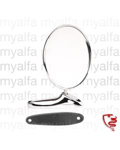 DOOR MIRROR CHROME ROUND ALFA BADGE INCLUDING RUBBER PAD