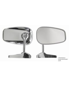 DOOR MIRROR CHROME OVAL Alfa BADGE INCLUDING RUBBER PAD