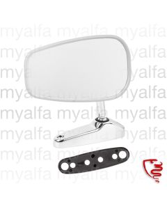 DOOR MIRROR CHROME OVAL Alfa BADGE INCLUDING RUBBER PAD