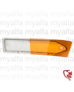 LEFT INDICATOR GLASS Alfetta  GTV (116) SERIES 1,           WHITE/YELLOW