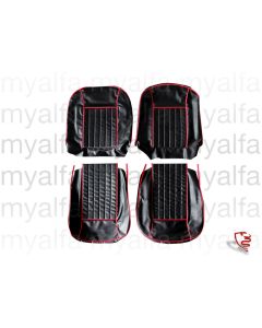 Satz Sitzbezüge Giulia        Spider (101) schwarz mit      roter Bordüre