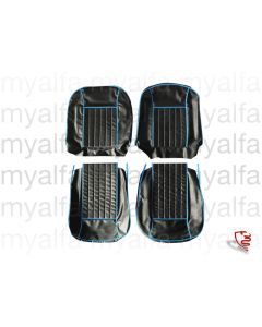 Satz Sitzbezüge Giulia        Spider (101) schwarz mit      blauer Bordüre