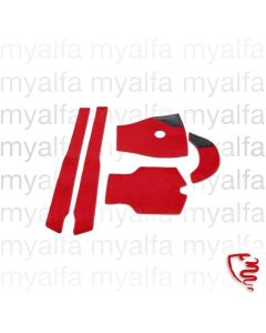 CARPET SET 4 PIECES - 750     SPIDER WITH TUNNEL CASE       GEARBOX, VELOURS RED, 1955-59