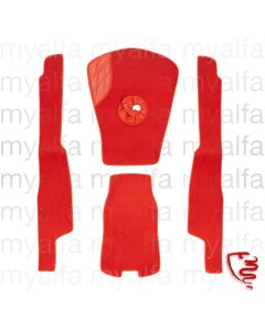 Teppichsatz 4-teilig - 750    Spider mit Borg-Warner        Feinvelour, rot, 1955-59