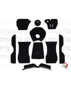 Teppichsatz Innenraum Giulia Sprint GTV, Velours schwarz, Rechtslenker