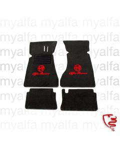 FOOT MAT SET GT BERTONE STANDING PEDALS, BLACK, WITH RED BADGE