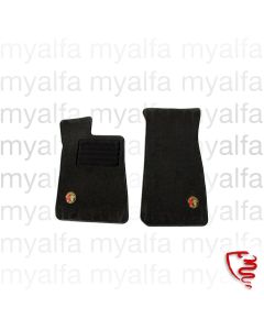 FOOT MAT SET SPIDER 1966-69 VELOURS BLACK WITH EMBROIDERED BADGE