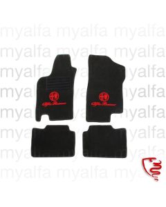 Fußmatten 145 bj. 06.99> schwarz/rotes Emblem Tuftvelour gekettelt,Rückenbeschichtung Late