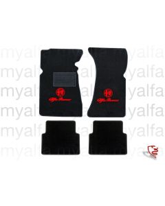 FOOT MAT SET GT BERTONE HANGING PEDALS, BLACK, WITH RED BADGE
