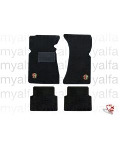 FOOT MAT SET GT BERTONE HANGING PEDALS, VELOURS BLACK, EMBROIDERED BADGE