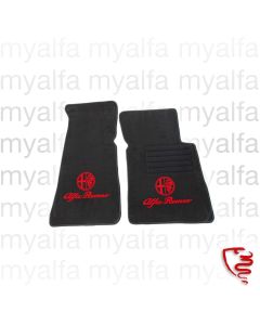 FOOT MAT SET SPIDER 1986-93 VELOURS BLACK WITH RED BADGE