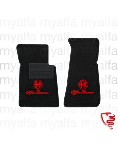 Fußmattensatz Spider Bj.1986-93 Feinvelours schwarz mit rotem Emblem