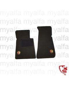 FOOT MAT SET SPIDER 1986-93 VELOURS BLACK WITH EMBROIDERED BADGE