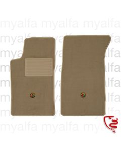 Fußmatten-Set RZ/SZ (ES30) Beige, Feinvelours, Emblem gestickt