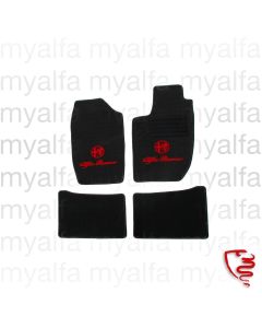 Fußmatten 164 schwarz/rotes Emblem Tuftvelour,gekettelt,Rückenbeschich tung:Latex-Feinpräg