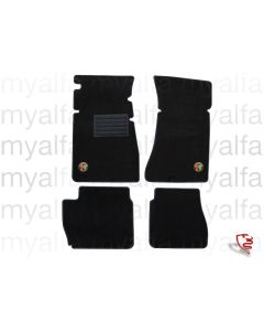 FOOT MAT SET GIULIA HANGING PEDALS, VELOURS BLACK EMBROIDERED BADGE