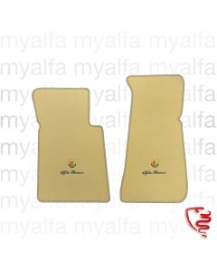 Fußmattensatz Spider Bj.1970-93 Feinvelours beige mit gesticktem Emblem