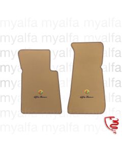 Fußmattensatz Spider Bj.1970-93 Feinvelour sandfarben mit gesticktem Emblem