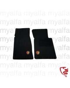 FOOT MAT SET SPIDER 1970-85 VELOURS BLACK EMBROIDERED BADGE