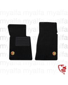 FOOT MAT SET SPIDER 1970-85 VELOURS BLACK EMBROIDERED BADGE