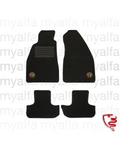 Fußmatten GTV (916) 4-teilig schwarz, gesticktes Emblem, gekettelt, Rückenbeschichtung: Latex