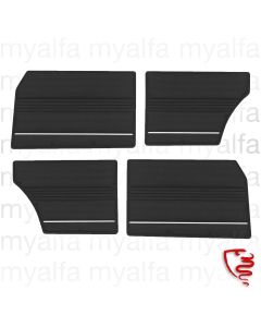 SET INNER DOOR TRIM PANELS GIULIA 1962-73, BLACK, CROSS SEAM WITH CHROME TRIM