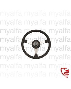 Lenkrad 365mm Leder schwarz Speichen matt, geschlitzt NARDI