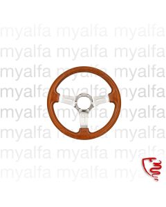 Lenkrad 330mm Mahagoni braun Speichen verchromt, geschlitzt