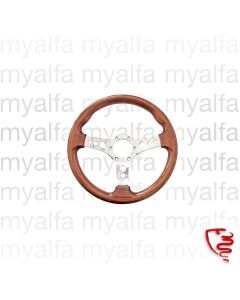 Lenkrad 330mm Mahagoni braun Speichen verchromt, gelocht