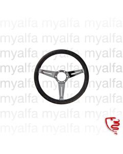 Lenkrad 350 mm Glattleder, Speichen verchromt, geschlitzt