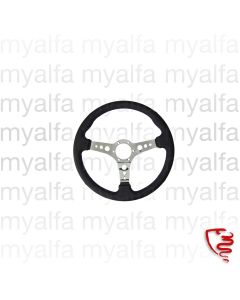 Lenkrad 360 mm Glattleder, Speichen verchromt, gelocht