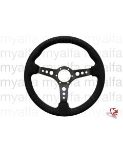 Lenkrad 360 mm Wildleder, Speichen schwarz, gelocht "PROTOTIPO"