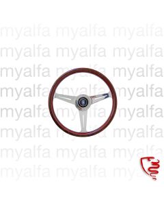 STEERING WHEEL 360mm WOOD BROWN, POLISHED SPOKES WITH SLITS NARDI