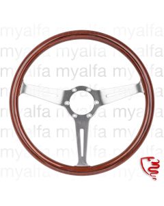 Lenkrad 360 mm Holz braun Speichen Alu mattiert, geschlitzt "NARDI-Replika"