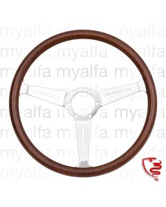 Lenkrad 380 mm Holz braun     Speichen Alu mattiert,        geschlitzt "NARDI-Replika"