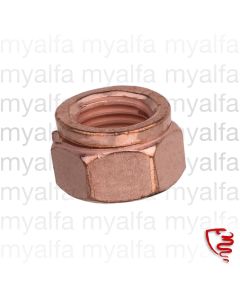 Fingängad mutter M8x1 nyckelvidd 12mm Koppar - för avgasgrenrör