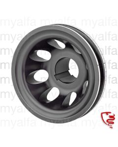 Riemenscheibe Aluminium 105 mm / 360 Grad-Skala - Schwarz