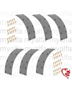 Satz Bremsbeläge (6 Stk.)  - 101 - vorne 3-Backenbremse mit Nieten
