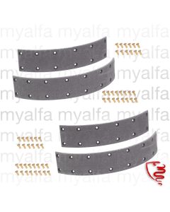 Bremsbeläge Satz (4 Stück) - 1900 - hinten, 57 mm breit mit Nieten