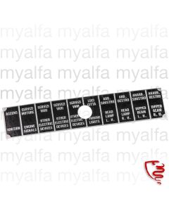 PLATE FUSE BOX - 105 1ST SERIES - 10 FUSES,  ITALIAN/ENGLISH