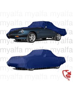 Biltäcke  skräddarsytt  Alfa Romeo Spider 1970-93 med Logo, blå