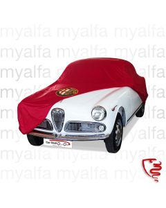 CAR COVER MADE TO MEASURE ALFA ROMEO GIULIETTA/GIULIA SPRINT WITH BADGE, RED