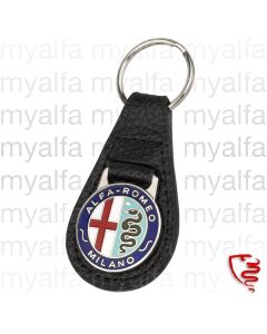 Schlüsselanhänger Alfa Romeo Milano, Leder schwarz