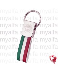 Nyckelring Kromstål med emblem och Tricolore      