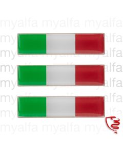 Flagge Italien 3D Aufkleber   47x12mm rechteckig            3 Stück