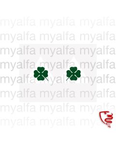 Sats Dekaler Alfa, Fyrklöver på vit trekant,160x170mm li & re