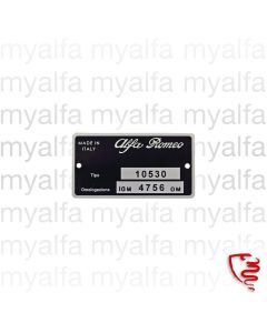 BODY TYPE PLATE 105.30, GT BERTONE 1300 JUNIOR